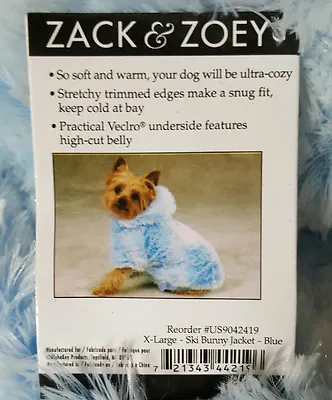 $13.99 • Buy Zack & Zoey X-Large Blue Dog Ski Bunny Jacket