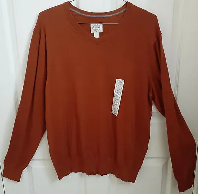 St Johns Bay Thermal Shirt Mens Rust Heather Long Sleeve V-Neck Size Large  New • $19.99