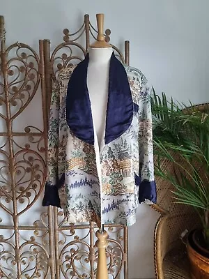 Vintage Tapestry Chinese 70s ? 80s ? Jacket Smoking S M L • £39.99