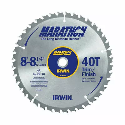 IRWIN Tools MARATHON Carbide Table / Miter Circular Blade 8 1/4-inch 40T • $25.23