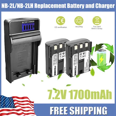 NB-2L NB-2LH Battery+Charger For Canon DS126071 E160814 VIXIA HV20 HV30 HV40 US • $12.96