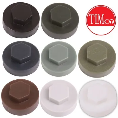 £5.64 • Buy Choose AMOUNT & COLOUR 19mm HEX SCREW COVER CAPS Roofing Fastener Finishing Dome