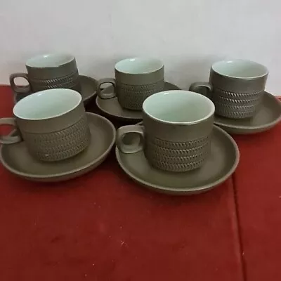 Denby Chevron Tea Cup And Saucer X 5 • £17