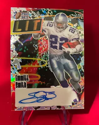 2023 Leaf Pro Set Metal Football Lit Emmitt Smith Auto Silver 10/10 #lit-es1 • $95