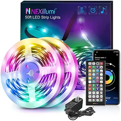 Nexillumi 50 Foot LED Strip Lights With Remote Music Sync LED Lights For Bed.. • $14.46