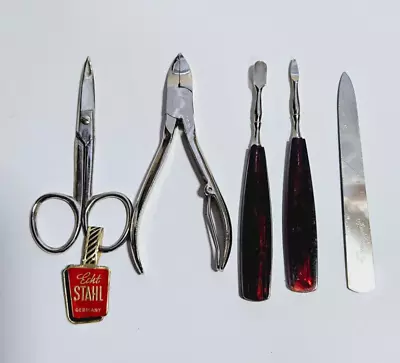 Vintage 5 Piece Manicure Set Nail Grooming Tools Kit No Case Made In Germany • $9.99