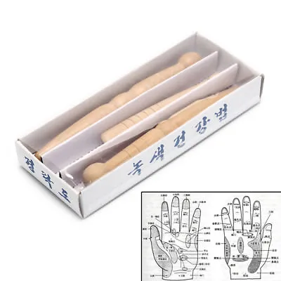 3 Pcs Wooden Foot Body Massage Stick Relieve Muscle Relaxing Tool MassageC__- • $7.48