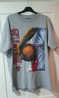 Vintage 90's Large Lee Sport Michael Jordan Chicago Bulls Nutmeg T-Shirt Gray • £32.99