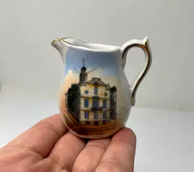 Vintage Dresden Germany Mini Pitcher Made For Woolworths Red State House Boston • $12