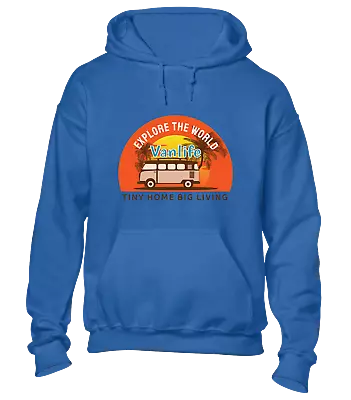 Van Life Explore Hoody Hoodie Cool Camper Van Outdoors Hiking Walking Nature Top • £16.99