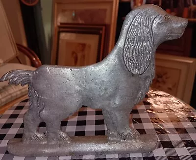 Cocker Spaniel Dog Cast Aluminum Fence / Mailbox Topper 7  X 6  Vintage  • $18