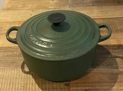 £32.99 • Buy Vintage Le Creuset Cast Iron Casserole Pot Size 20 Green Pre Owned