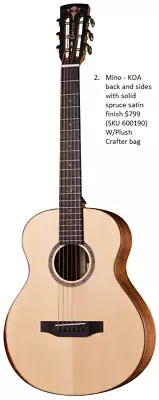 Crafter Mino Koa Small Body Solid Spruce Top Satin Ds-2 Pro Soundhole Eq • $649
