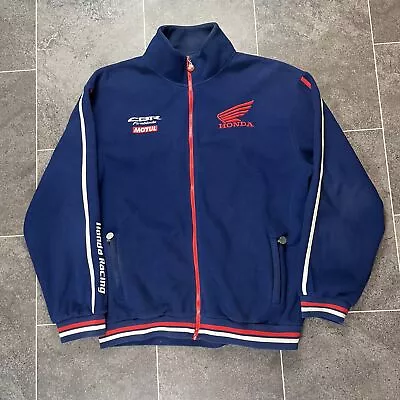 Honda Motor Full Zip Fleece Sweatshirt Jacket Vintage Y2k - Size XXXL • £19.99