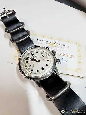 Serviced Vintage VULCAIN 1376 2 Register Chronograph VALJOUX 7733 Racer Watch 60 • $1299.99