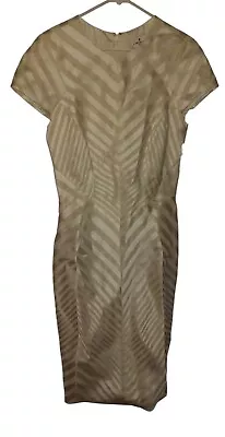 NWT J Mendel Paris Striped Linear Organza Dress Pearl Sz 8 • $249.99