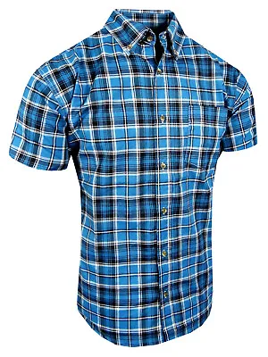 Plaid Shirt Mens Short Sleeve Button Down Collar One Pocket NEW Colors TRUE FIT • $19.95