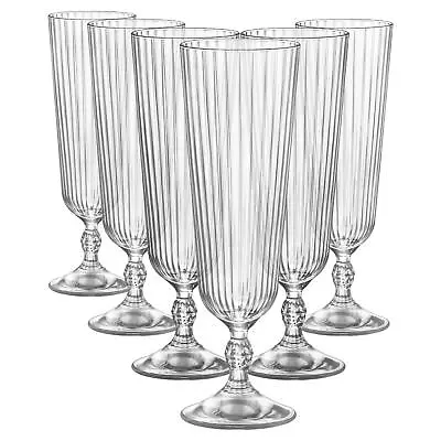 6x Bormioli Rocco 275ml America '20s Sling Cocktail Glasses Clear Glass Set • £27