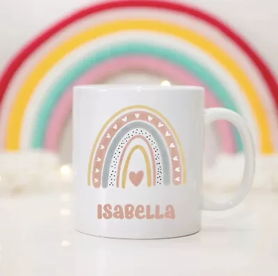 Children's Personalised Rainbow Design Unbreakable Kids Cup. Children’s Mug • £9