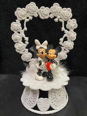 Cute Mickey And Minnie Mouse Disney Wedding Cake Topper Precious Groom Top • $49.23