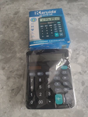 £7.50 • Buy Kk-837b Electronic Calculator 12 Digit Solar Battery Big Display Large Buttons 