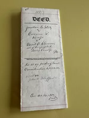 Antique Ephemera 1881 Pennsylvania Legal Land Deed Document Berks County Family • $14.95