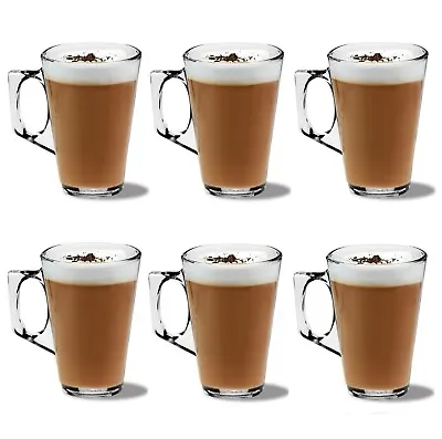 £8.28 • Buy 6 LATTE GLASSES For Coffee Tea Cappuccino 240ml Costa Hot Cold Drink Cups Mugs