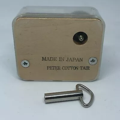 VTG Fuji Japan Wind Up Music Box Mechanism With Key Peter Cottontail - Working • $9.99