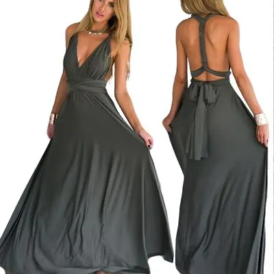 Women Maxi Multiway Wrap Dress Bridesmaid Cocktail Evening Party Infinity Dress • £17.99