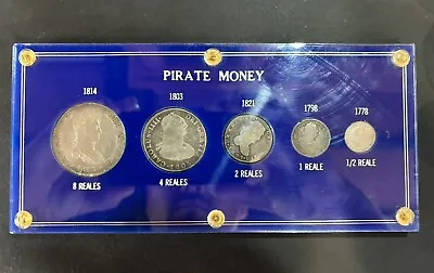 Pirate Money Showcase. Full Set Of Hispanic Colonial Coinage 8 Reales-1/2 Reale • $599