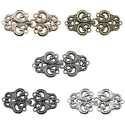 5 Pairs Cape Cloak Clasp Fasteners Sew On Hooks And Eyes Cardigan Clip Decor • £8.86