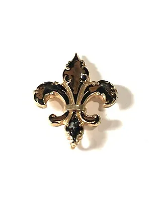 Vintage Binder Brothers Gold Filled & Enamel Fleur De Lis Watch Clip Pin • $56