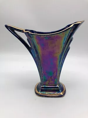 An Art Deco 1930's Cobalt Blue  Lusterware Jug/Vase Attributed To J Sadler & Son • £20