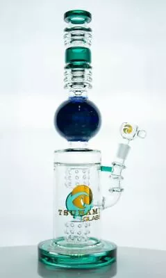 Tsunami 16″ Swiss Donut Glass Water Pipe Bong - Green • $206.20