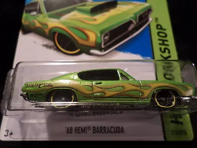 $1 • Buy Hw Hot Wheels 2015 Hw Workshop #213/250 '68 Hemi Barracuda Hotwheels Green Mopar