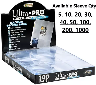 Ultra Pro Platinum 9 Pocket Card Sleeves Pages Trading Cards Pokemon Mtg Afl Nrl • $5.90