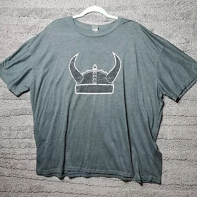 Warrior Dash Viking Helmet Men's 2XL XXL T-Shirt Gray Short Sleeve • $2.99