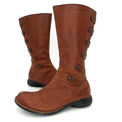 Merrell Tetra Launch Boots Cherry Brown Leather Waterproof Zip PolarTec 36 | 6M • $39.95