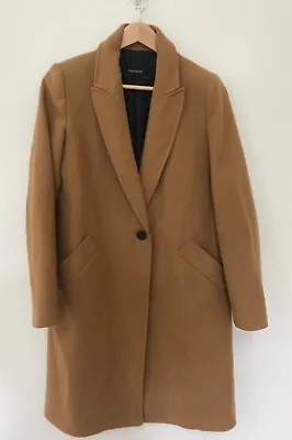 Zara Women Midi Camel Tan Wool Coat Size M NWOT • $49.99