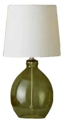 £39.50 • Buy Stylish Green Glass Lamp Bedside Light Desk Lamp 38cm NEW