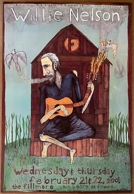 $60 • Buy Willie Nelson Concert Poster 2001 F-439 Fillmore