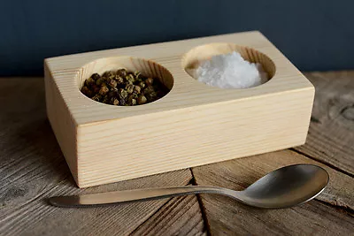 Eco-friendly Salt And Pepper Pinch Pots Handmade From Pine- Salt Pig Salt Pots • £11.25