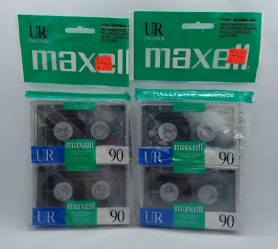 2 NEW SEALED 2 Packs - Maxell Audio Cassette Tape UR-90 Normal Bias 135m Type 1 • $17.24