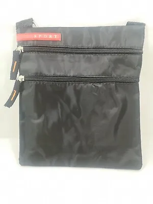 Men's Black Sport Messenger Bag Shoulder Cross Body Utility Travel Work Style • £6.49