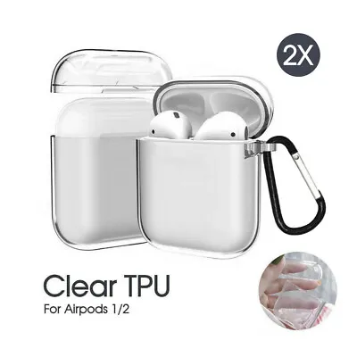 $7.99 • Buy 2X Transparent Case Cover Shockproof For Airpods Airpod 1/2Clear Skin Soft