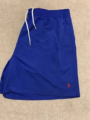 Polo Ralph Lauren Mens Blue Swim Shorts Swimwear Red Pony Size XXL • £21
