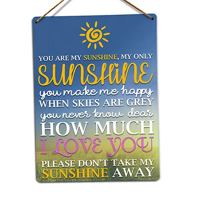 Metal Wall Sign - You Are My Sunshine 1 - Happy Home Family Friend Art Gift • £26