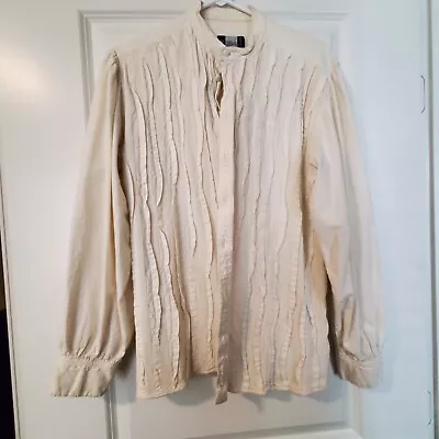 White Pirate/Renaissance Men's Shirt- L- 100% Cotton- Handmade In Ecuador • $25