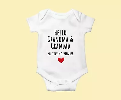 Baby Announcement Grandparents  Baby Grow Baby Shower  Vest  Baby Pregnancy Fun • £6.99