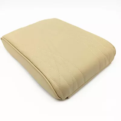 Car Armrest Pad Cover Auto Center Console Mat Heighten Cushion Beige PU Leather • $29.60